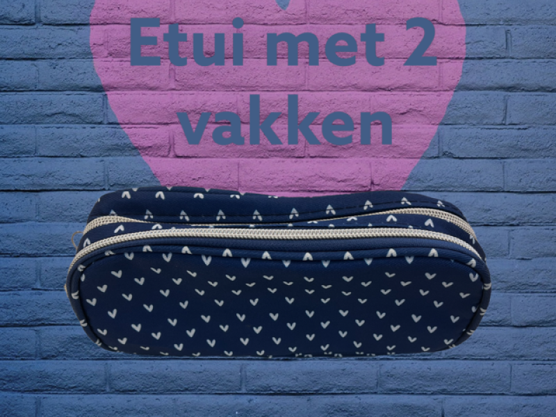 Etui blauw met motief